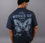 Wings of Change Blue Oversized T-Shirt
