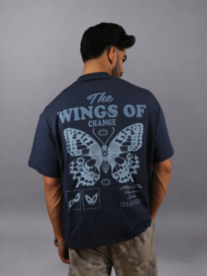 Wings of Change Blue Oversized T-Shirt