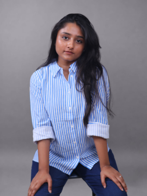 Classic Blue Vertical Striped Shirt