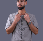 Gray Anime Oversized Graphic T-Shirt