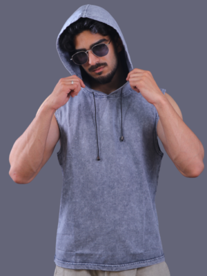 Acid Wash Sleeveless Gym Sando (Men)