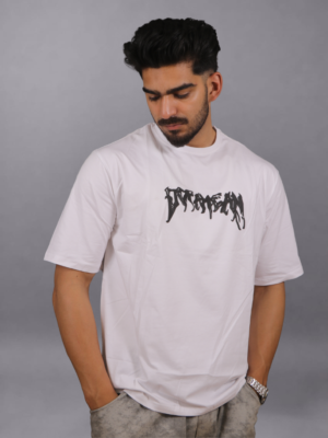 White Primal Spine Oversized Graphic T-Shirt