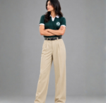 Cream Korean Loose Fit Trouser Girls
