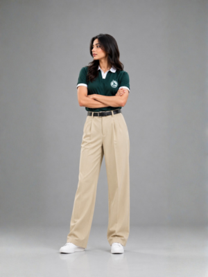 Cream Korean Loose Fit Trouser Girls